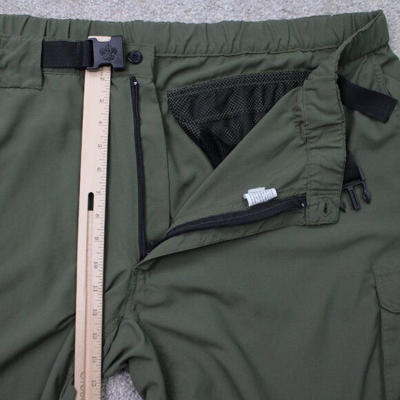 Boy Scouts Of America Cargo Pants Mens 3XL Green Switchback Covertibile Belted - Picture 11 of 15